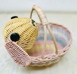 Adorable ~1980’s Vintage Bunny Basket in pastels